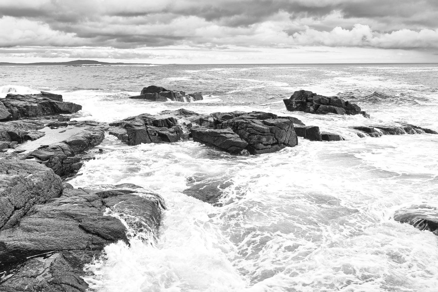 Acadia National Park Print Museum Quality Black White Photography Fine Art Coastal Image Maine Landscape Wall Art Atlantic Ocean Scene Nature Photography Home Decor Professional Archival Print Monochrome Art Collection Premium Gallery